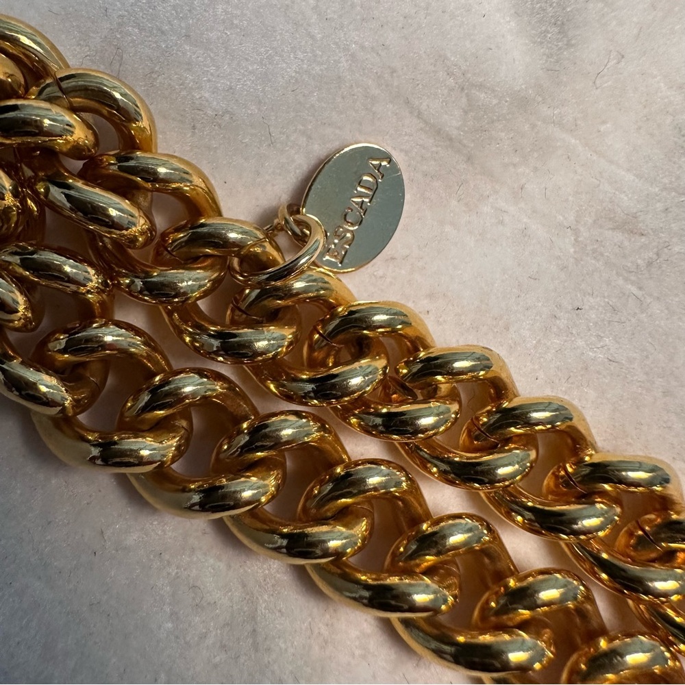 NE7 Vintage Escada gold leaf sautoir necklace - Picture 4 of 11